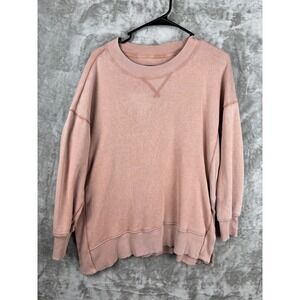 Aerie AE Oversized Crewneck Sweatshirt Blush Pink Normcore Minimalist S Cozy Top